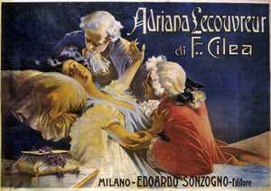 Poster for Opera Adriana Lecouvreur, by Francesco Cilea