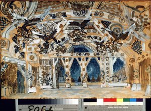 Stage Design for the Theatre Play The Lady from the Sea by H. Ibsen by Aleksandr Jakovlevic Golovin