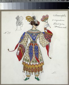 Costume Design for the Play The Masquerade by M. Lermontov by Aleksandr Jakovlevic Golovin