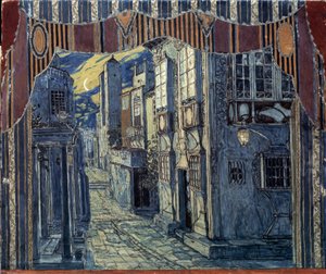 Stage design for the opera The Barber of Seville by G. Rossini
