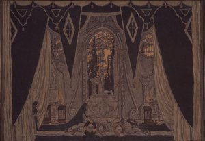 Stage design for the play Don Juan by J.-B. Molière by Aleksandr Jakovlevic Golovin