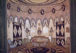 Stage Design for the Theatre Play Two Brothers by M. Lermontov by Aleksandr Jakovlevic Golovin