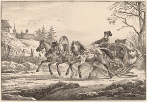 A Hired Coachman in Winter by Aleksandr Osipovich Orlovskii