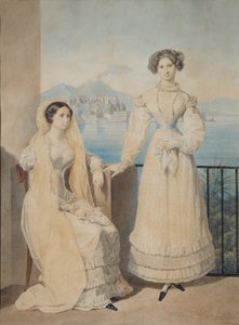 Portrait of Sisters Countesses Dorothea and Catherine von Tiesenhausen by Aleksandr Pavlovich Bryullov