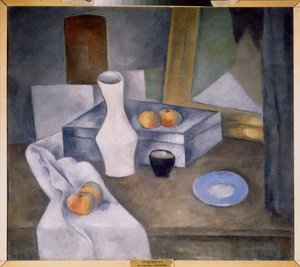 Still Life with Apples and Blue Saucer by Aleksandr Vasilievich Shevchenko