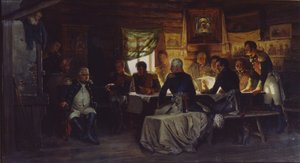 The Military Council in the Village of Fili near Moscow on September 13th, 1812 by Aleksei Danilovich Kivshenko