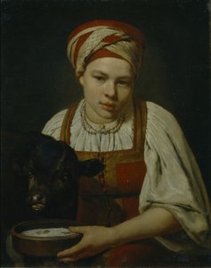 A Peasant Girl with a Calf