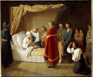 The Eucharist to the Dying by Aleksei Gavrilovich Venetsianov