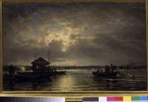 Summer Night on the Neva. Painting by Alexei Bogolioubov, 1875 by Aleksei Petrovich Bogolyubov