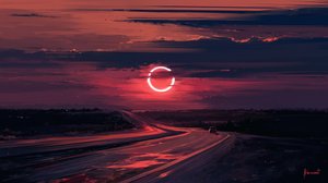 Red Sky Eclipse Drive