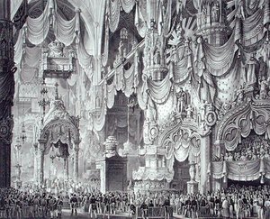 Coronation of Ferdinand I in Milan Cathedral by Alessandro (after) Sanquirico