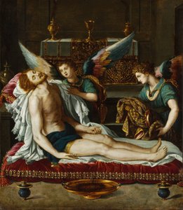 The Body of Christ Anointed by Two Angels by Alessandro Allori