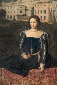 Portrait of a Noblewoman (detail) by Alessandro Bonvicino Moretto