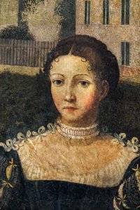 Portrait of a noblewoman (detail) by Alessandro Bonvicino Moretto