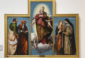 The Assumption of the Virgin with St. Mark and St. Jerome, St. Catherine of Alexandria and St. Clare, c.1529