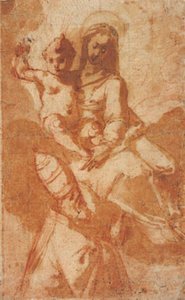 The Virgin and Child in the Sky Appearing to a Pope by Alessandro Casolani