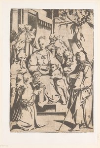 Mary with Child Surrounded by Saints by Alessandro Gandini