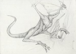A Dragon (Pencil Sketch) by Alessandro Lonati