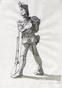 Costume of an Infantry Soldier of the Line Infantry of the Austro-Hungarian Army by Alessandro Lonati