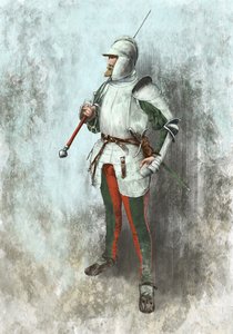 Lansquenet in armor by Alessandro Lonati