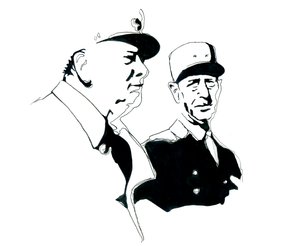 Portrait of Charles de Gaulle and Winston Churchill by Alessandro Lonati