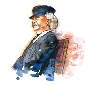 Portrait of Mark Twain by Alessandro Lonati