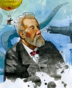 Portrait of Jules Verne by Alessandro Lonati