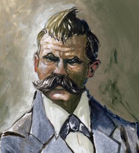 Portrait of the German philosopher Friedrich Nietzsche by Alessandro Lonati