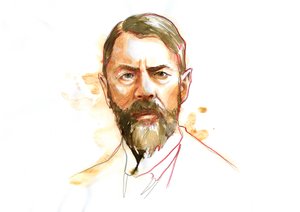 Portrait of the German sociologist Max Weber (1864 - 1920) by Alessandro Lonati