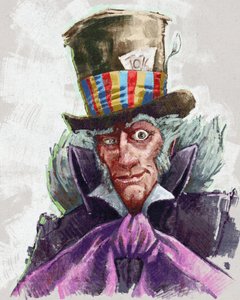 Portrait of the Mad Hatter (illustration) by Alessandro Lonati