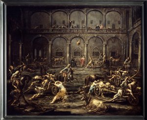 Arrivee des galeriens a la prison de Genes