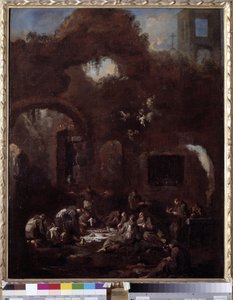Capuchin Friars at Table Among the Ruins by Alessandro Magnasco