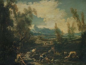 Travellers by a Stream