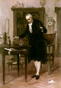 Volta in His Laboratory by Alessandro Rinaldi
