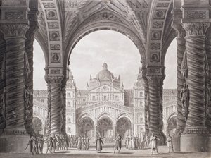 Stage design for the Opera seria I due Valdomiri by Peter Winter. Teatro alla Scala by Alessandro Sanquirico