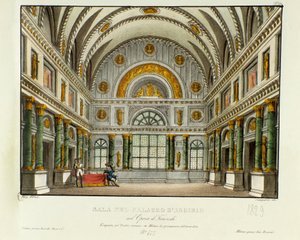 View of the Palace of the King of Syracuse Argirio. Scenography for the Opera 