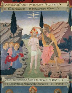 The Baptism of Christ, (detail) from the drawers of a cabinet for storing silver, c.1450-53