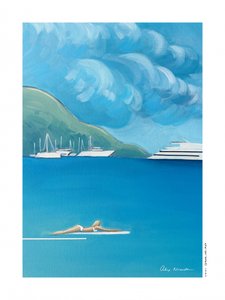 Floating on Blue Sea by Alex Nereuta