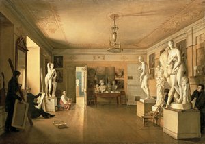 Atelier of the Artist Alexey Venetsianov, 1827 by Alexander Alexeyevich Alexeyev
