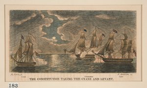 The Constitution Taking the Cyane and Levant, one in a series of eight by Alexander Anderson