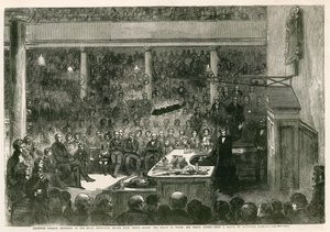 Professor Faraday lecturing at the Royal Institution before HRH Prince Albert, the Prince of Wales, and Prince Alfred