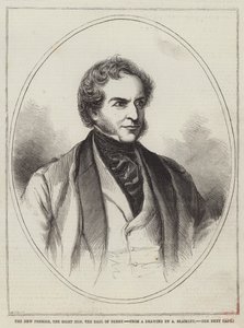 The New Premier, the Right Honourable the Earl of Derby by Alexander Blaikley