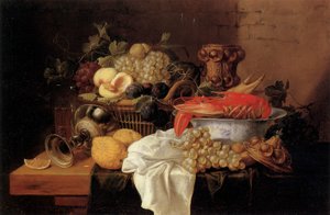 Fruit Still Life with Lobster