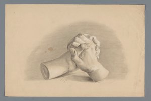 Plaster Model of Two Folded Hands by Alexander Cranendoncq