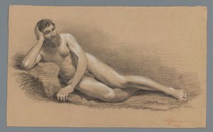 Reclining Male Nude, to the Left