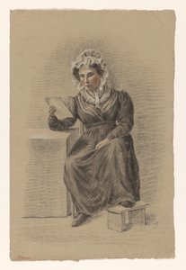 Seated Woman with Foot on a Stove, Reading a Letter by Alexander Cranendoncq