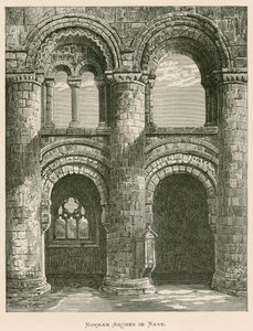 Jedburgh Abbey, Norman Arches in Nave