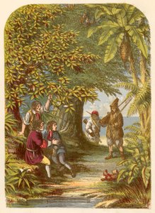 Robinson Crusoe Surprising the Three Englishmen
