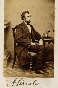 A Signed Carte-de-Visite Photograph of Abraham Lincoln, 1861 by Alexander Gardner
