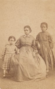 Carte-de-visite of a Young Woman and Two Children, 1864-1866 by Alexander Gardner